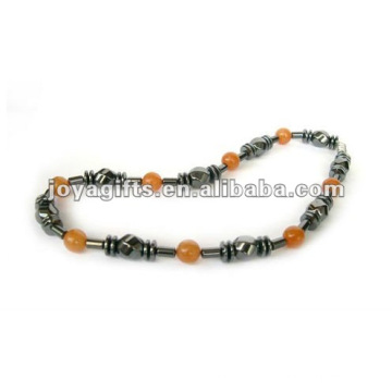 Hematite Red Aventurine beaded Necklace